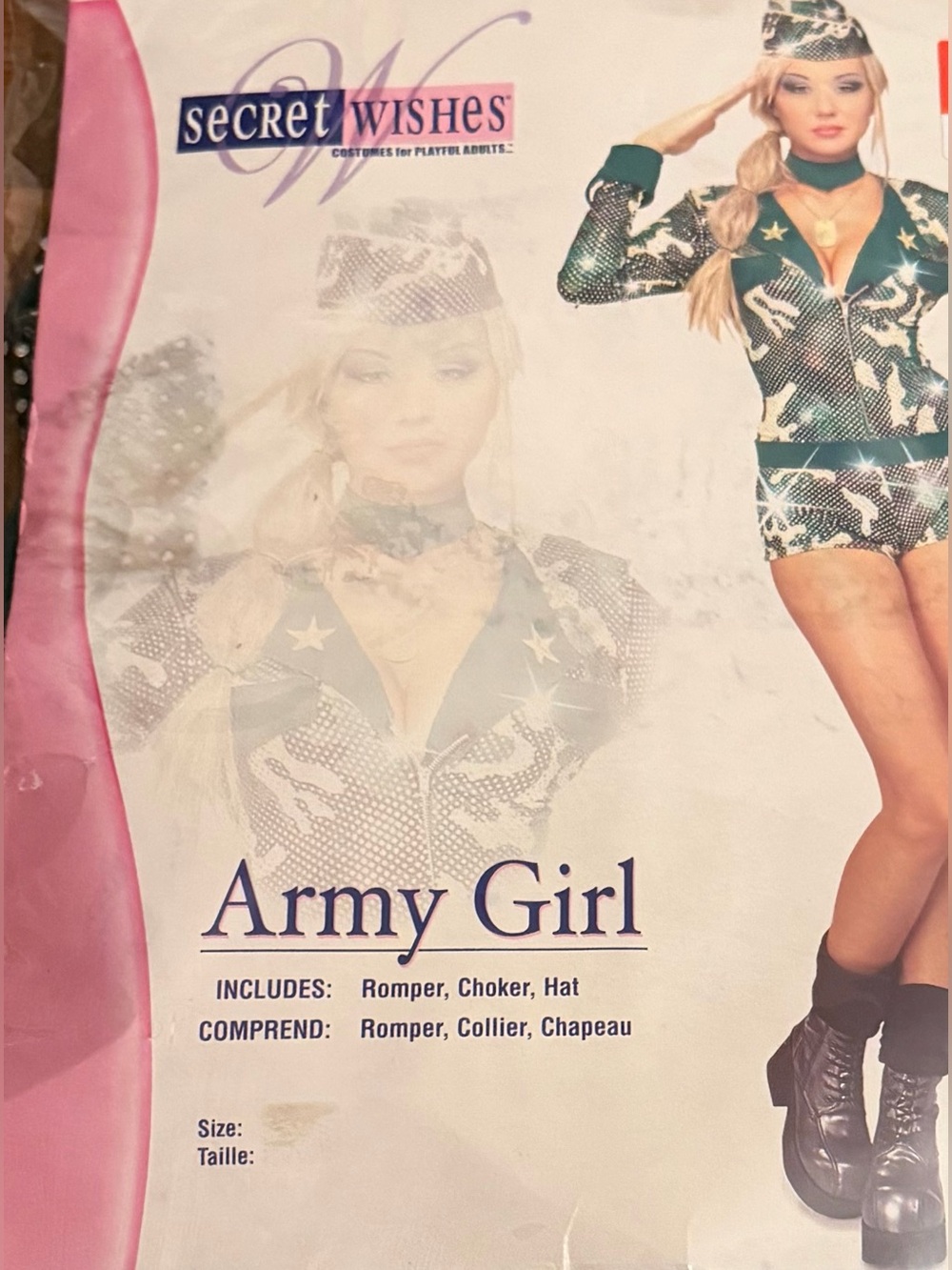 Secret Wishes Army Girl Camouflage Romper in Green Size Small NWT